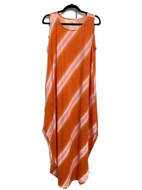 Zenana Orange & Pink Tie-Dye Tank Dress Size XL